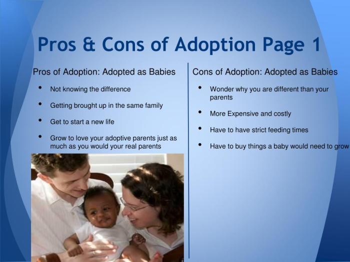 Adoptive family advantages and disadvantages